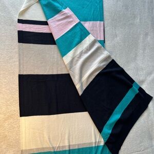 Color Block Scarf in Pink, Teal, and Black